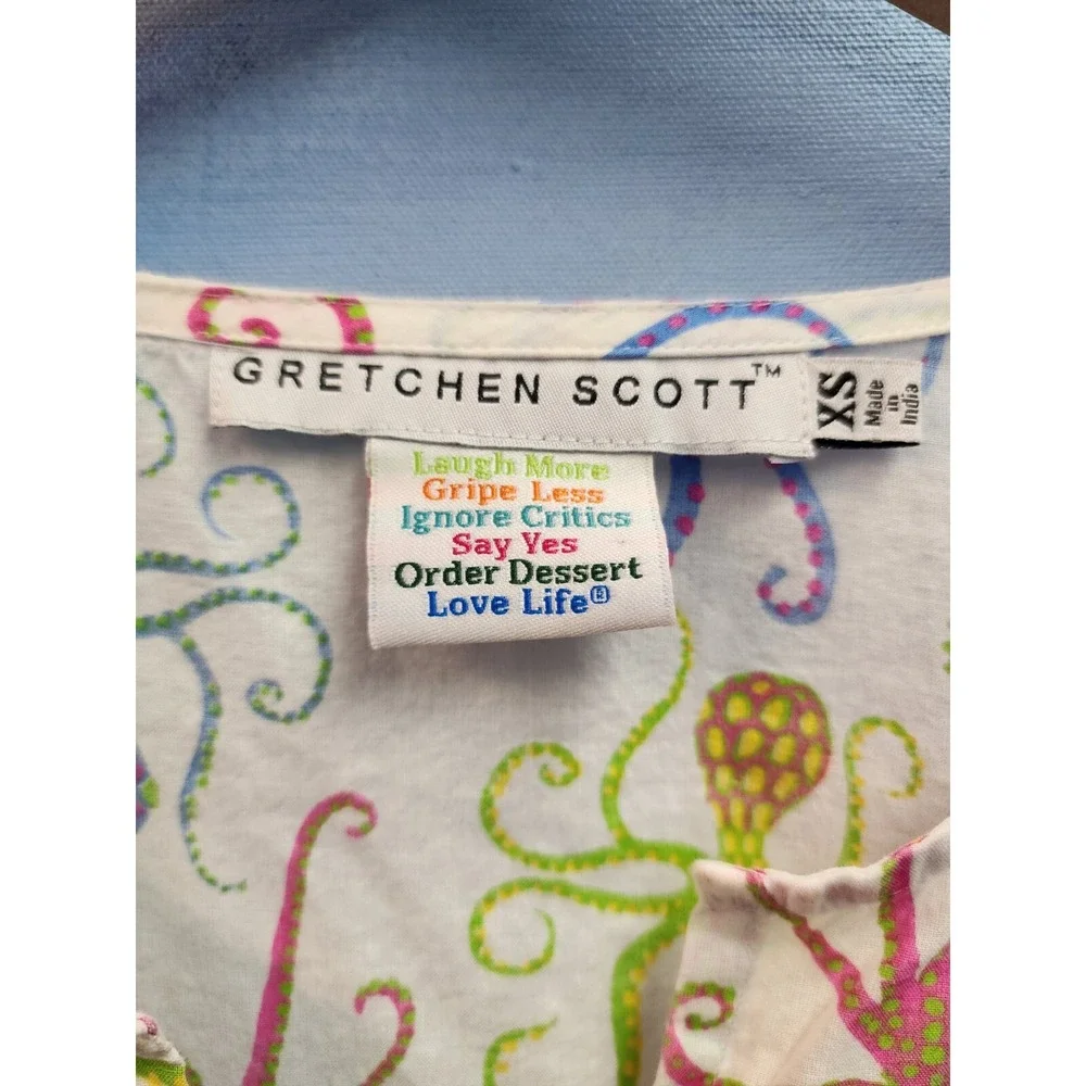 Gretchen Scott XS NEW Octopus Print Tunic Colorful $129